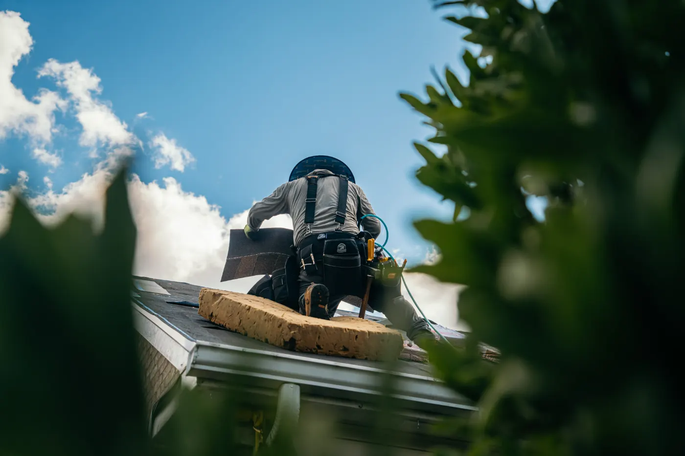 Tarping and dry-in on a Spring Mill commercial roof